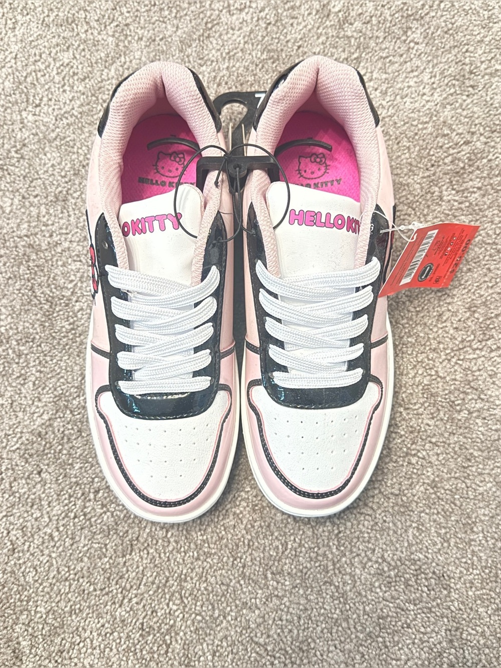 Hello Kitty Pink, White & Black Low-Top Sneakers-Size 7 NWT